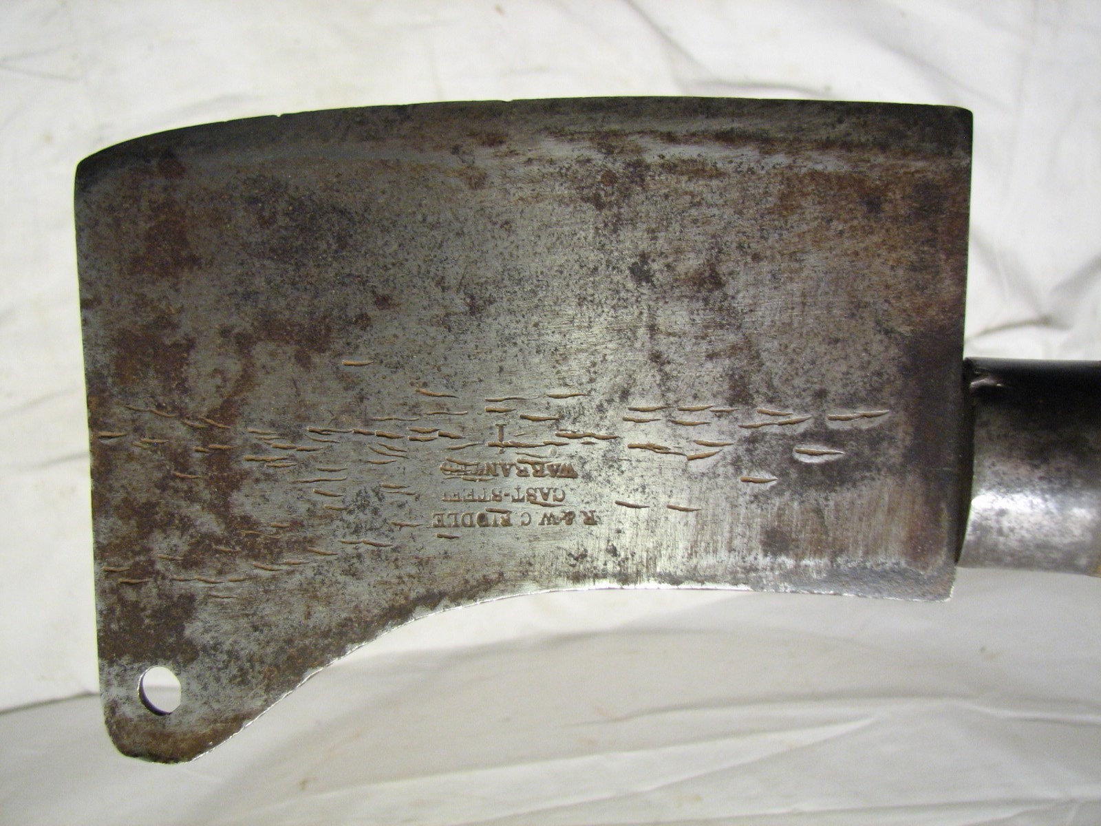 Early Biddle Hand Forged Iron Butchers Meat Cleaver Butchering Kitchen Tool