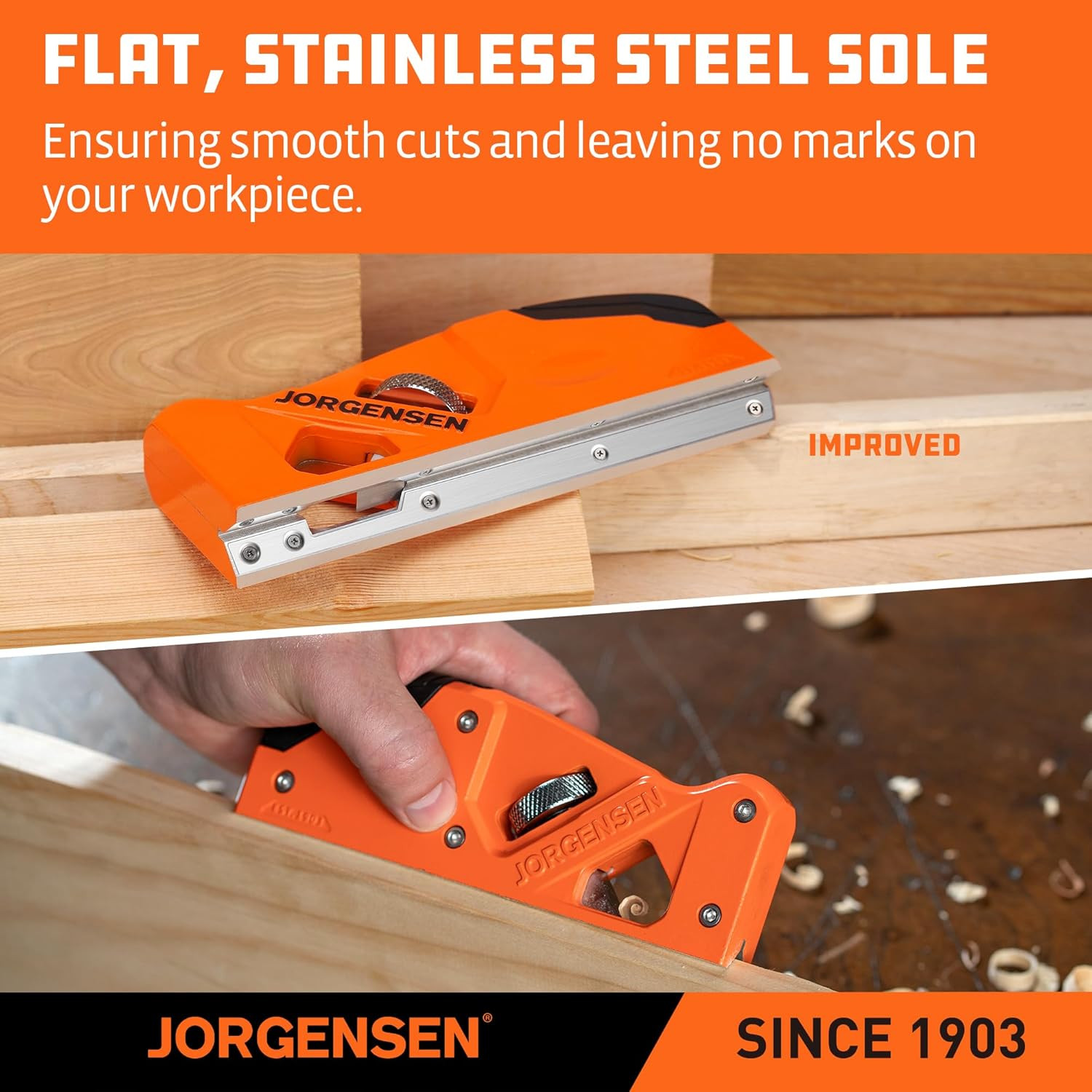 JORGENSEN Chamfer Plane, Edge Corner Plane with 4 Cutter Heads, Storage Space –
