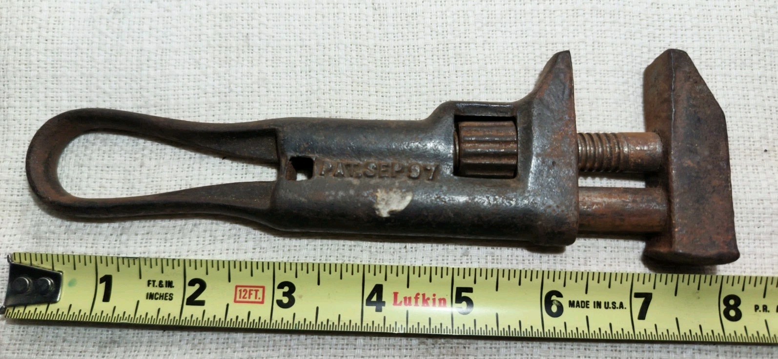 Antique McCormick Deering Adjustable Monkey Wrench 1897 Patent