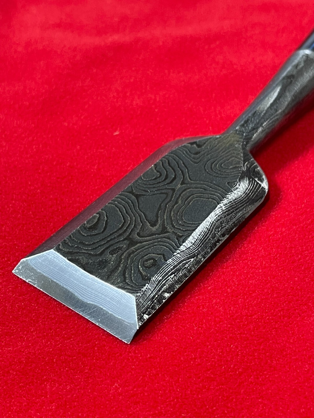 Japanese chisel oire nomi 追入鑿 36㎜ (Mokume) Blue Steel#2 羽生康
