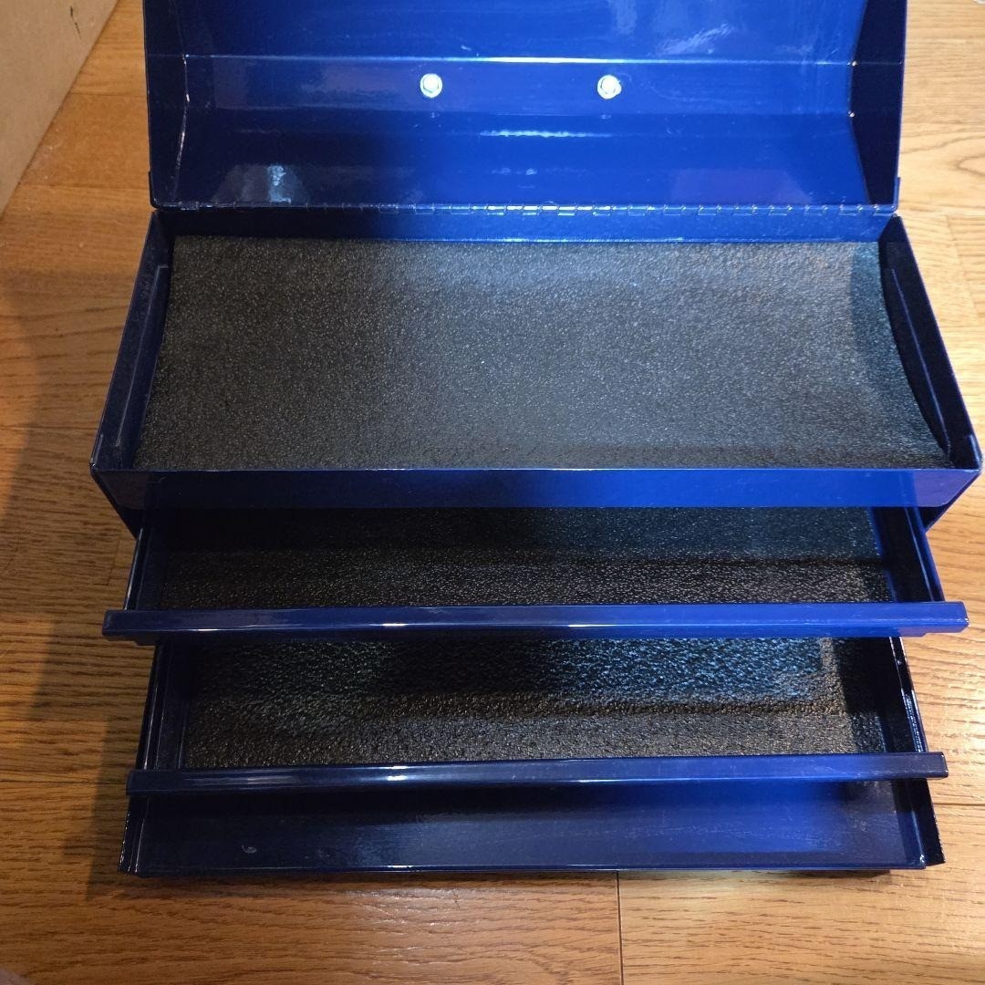 Snap-on Blue Metal Tool Box Vintage 26.5cm 11.2cm H:15.7cm