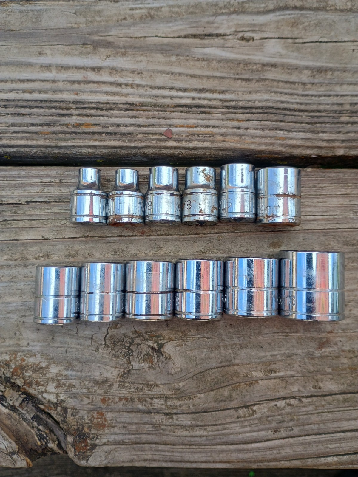 12 Task Force 3/8″ Drive Sockets 6 & 12 Point 1/4″ to 13/16″