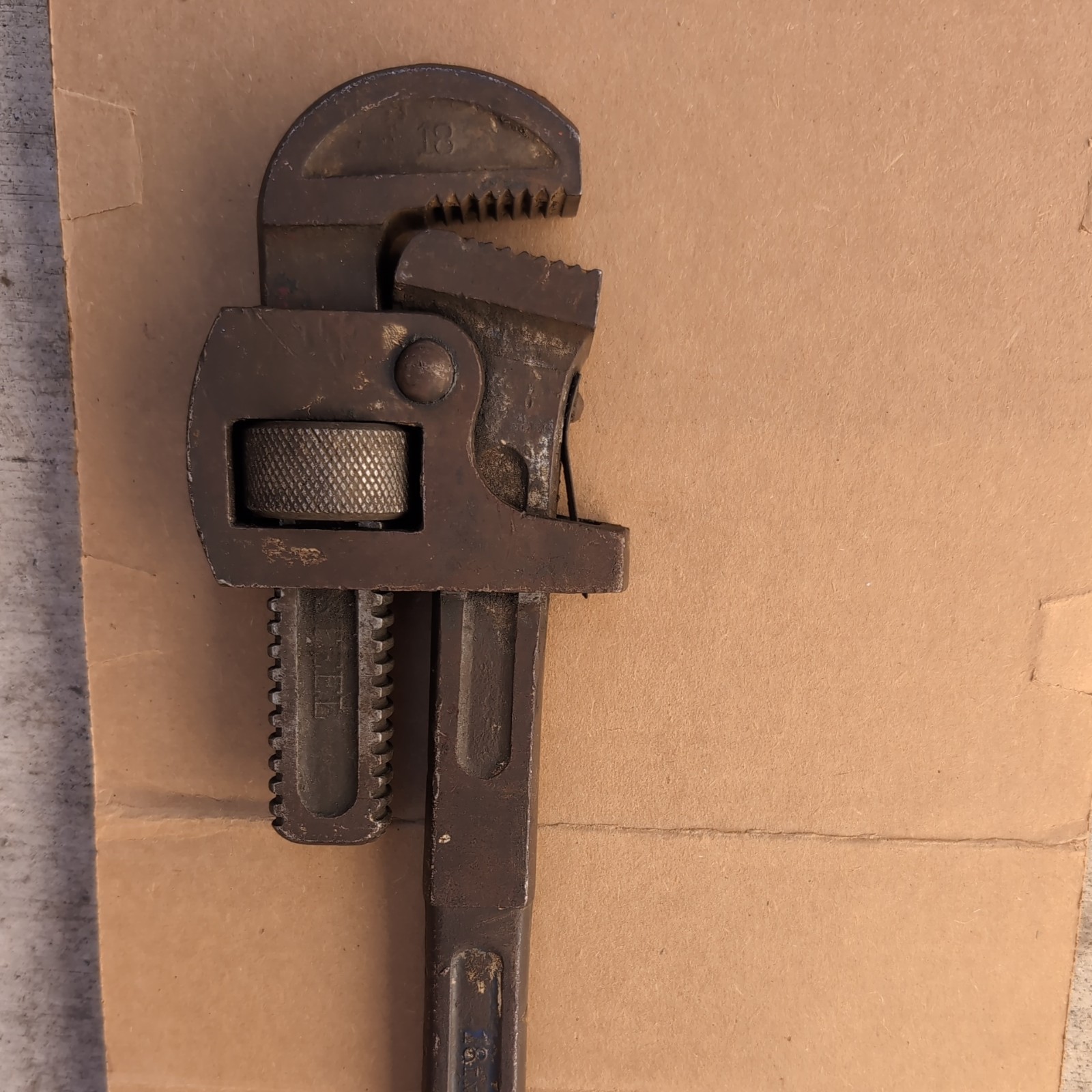 ANTIQUE 18″ DROP FORGED STEEL PIPE WRENCH LARGE HEAVY DUTY FAST FREE SHIPPING