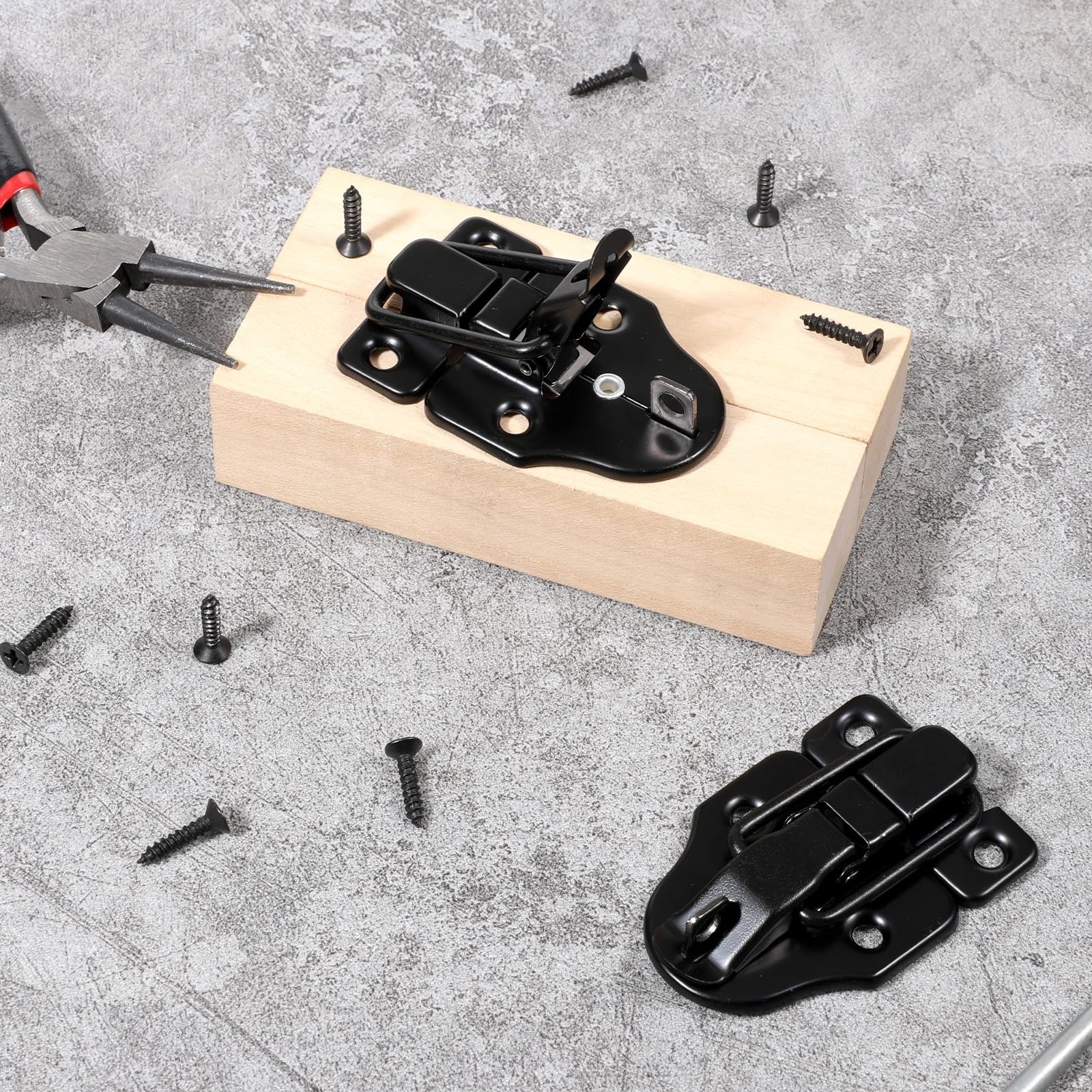 2 Pack Small Toggle Latches for Wooden Boxes Guitar Case Latch Black
