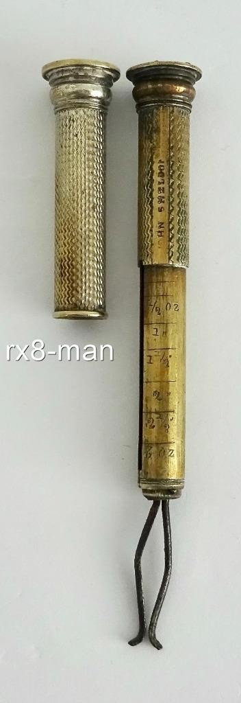 RARE VICTORIAN JOHN SHELDON SILVER PLATED TRAVELING POCKET LETTER SCALES c.1845