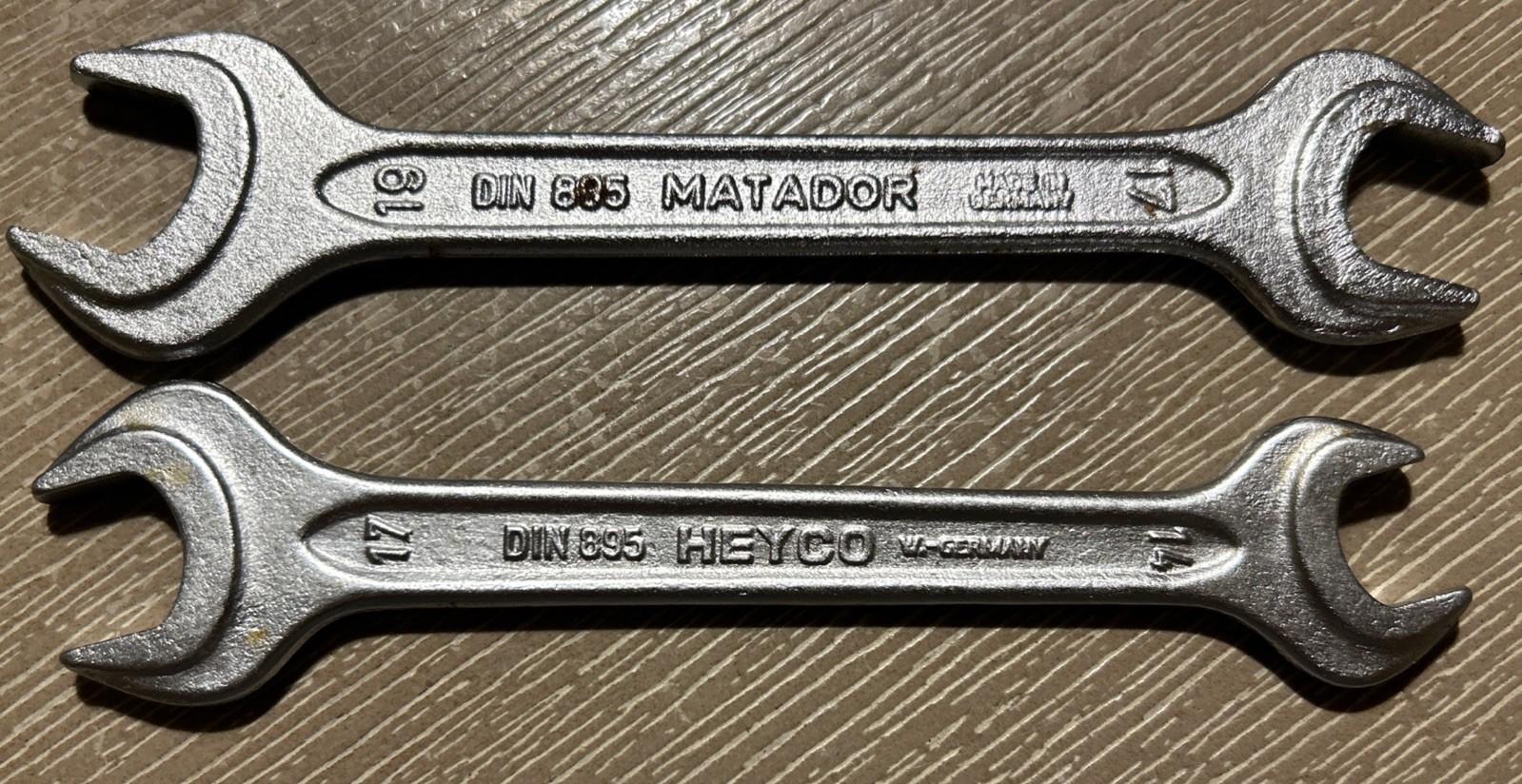 Vintage (2)Mercedes-Benz Double Open End Wrenches 19x17mm &17x14mm Din 895