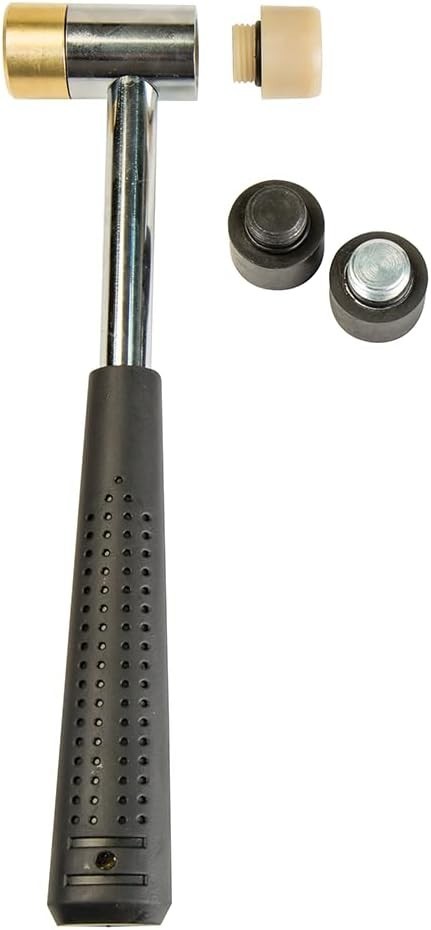 Interchangeable Hammer Set Includes Two Hammers with Metal Brass Nylon