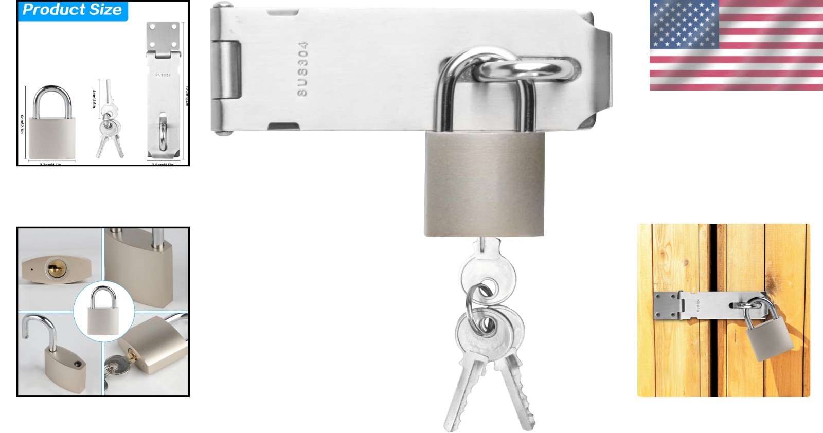 Sturdy 5-Inch Padlock with Key – Versatile and Reliable Door Security Solution