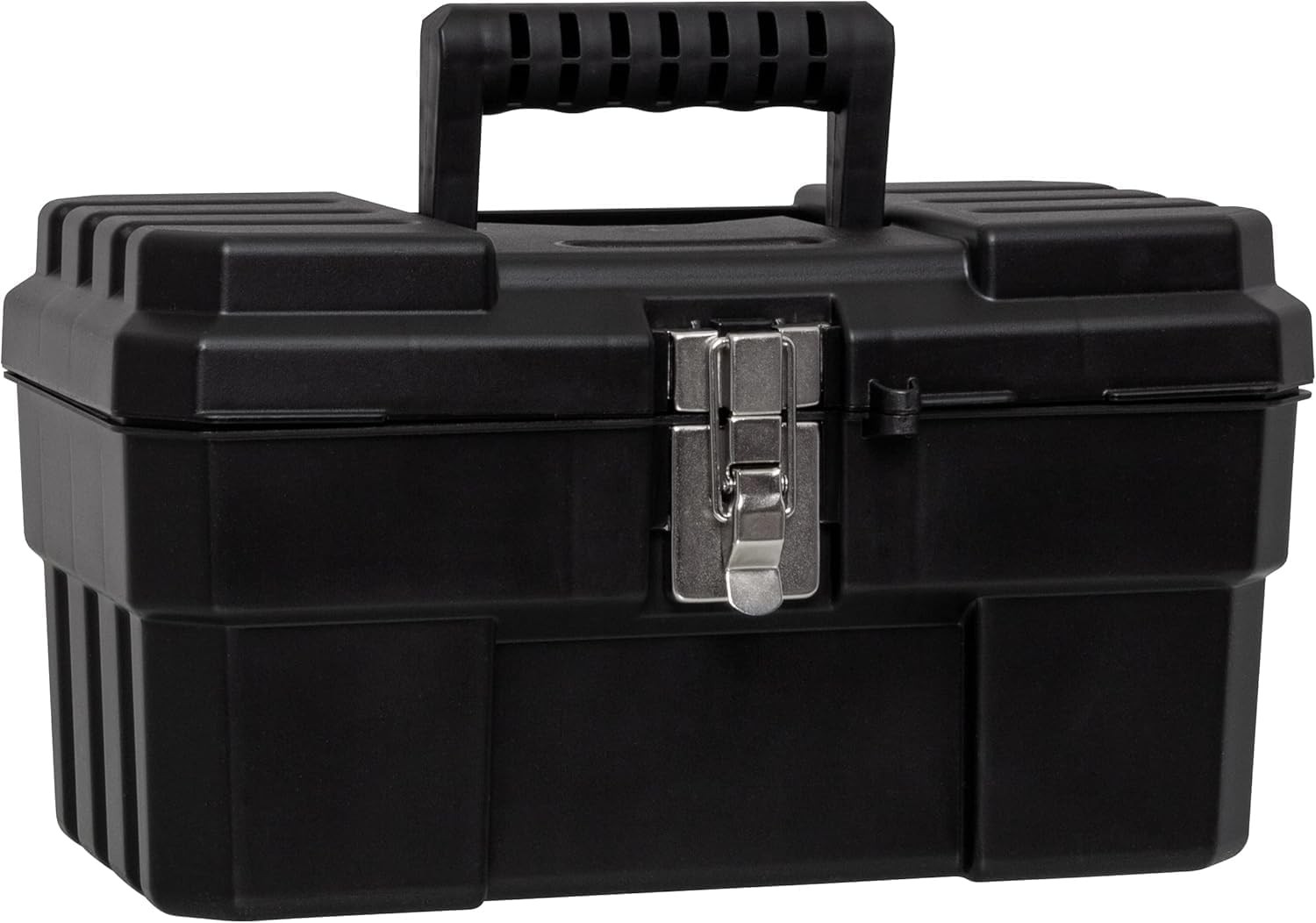 Plastic Toolbox with Removable Tray Steel Latch for Multipurpose Storage
