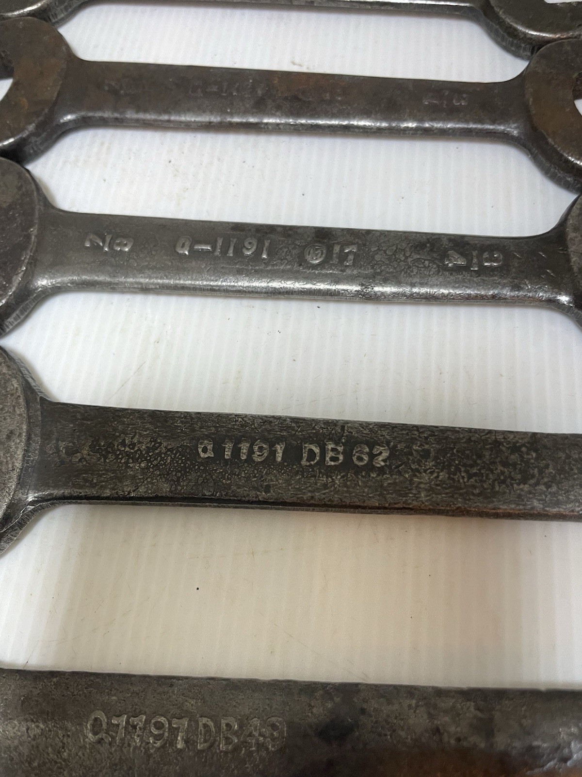 Vintage Dodge Brother Wrench Set Q-1191 DB Numbers 10 ,17 ,18 ,23 ,49 ,62