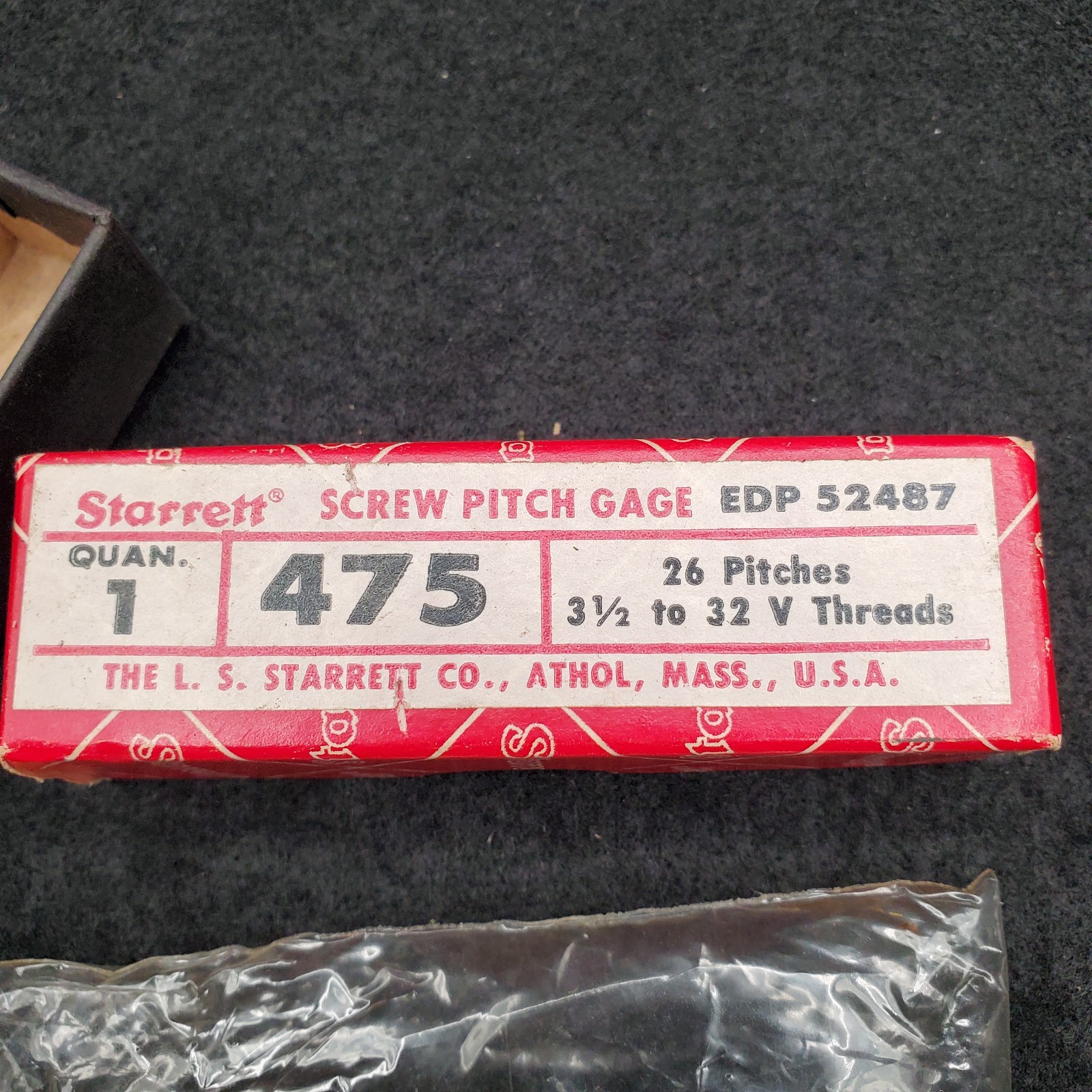 Vintage STARRETT No. 475 Screw Thread Pitch Gage w/ 26 Pitches Machinist USA