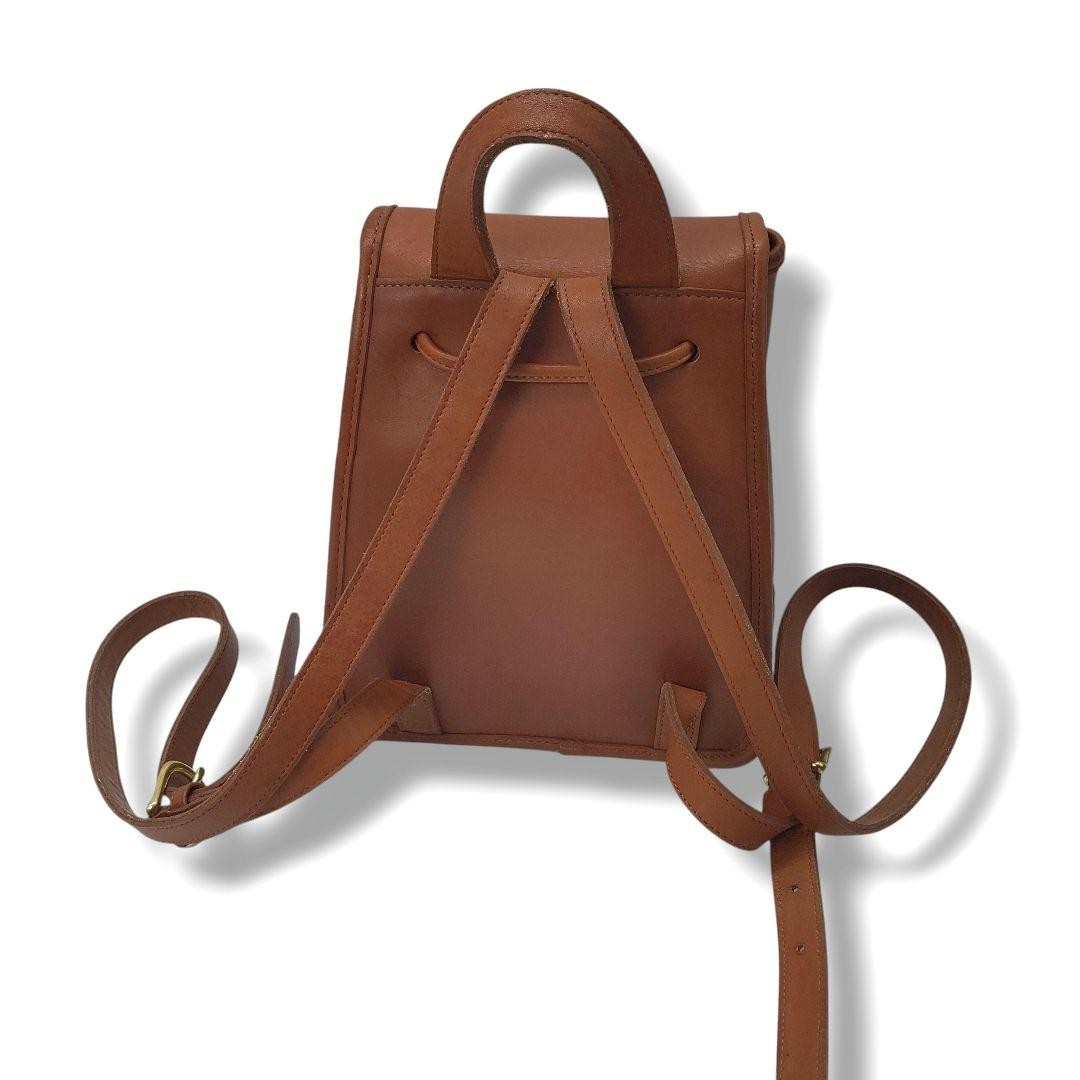 COACH Mini Backpack 9960 Leather Used Classic Design Brown Glove Tan