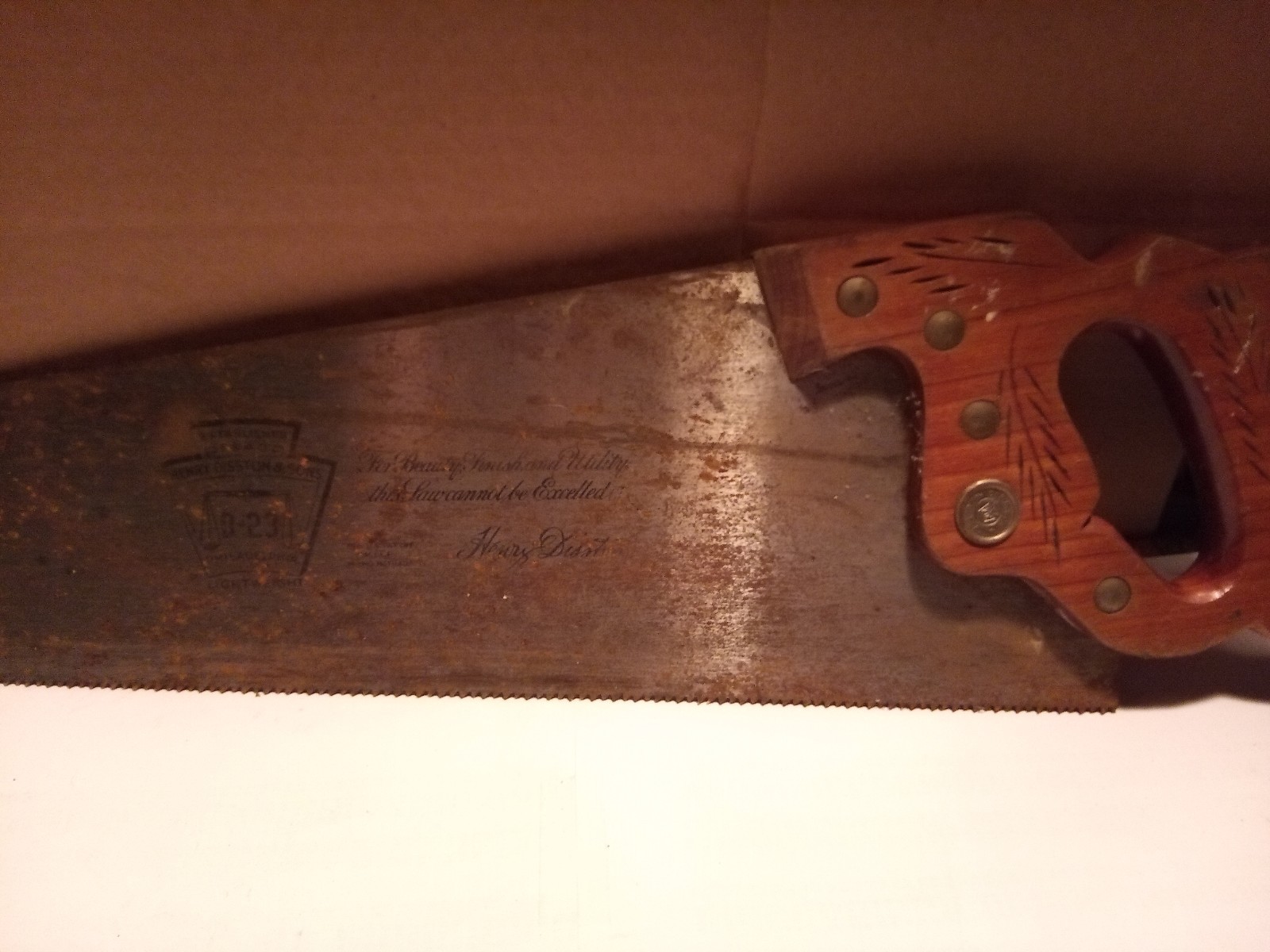 Set Of 2 Vintage Henry Disston & Sons Phila. D-23 Cross-Cut Hand Saws 26” Blade