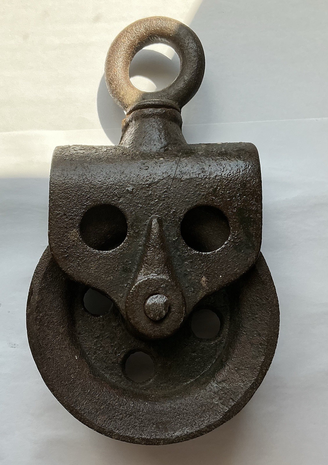 Antique Cast Iron Pulley Old Farm Penn M Co Barn Steampunk Steam Punk Industrial