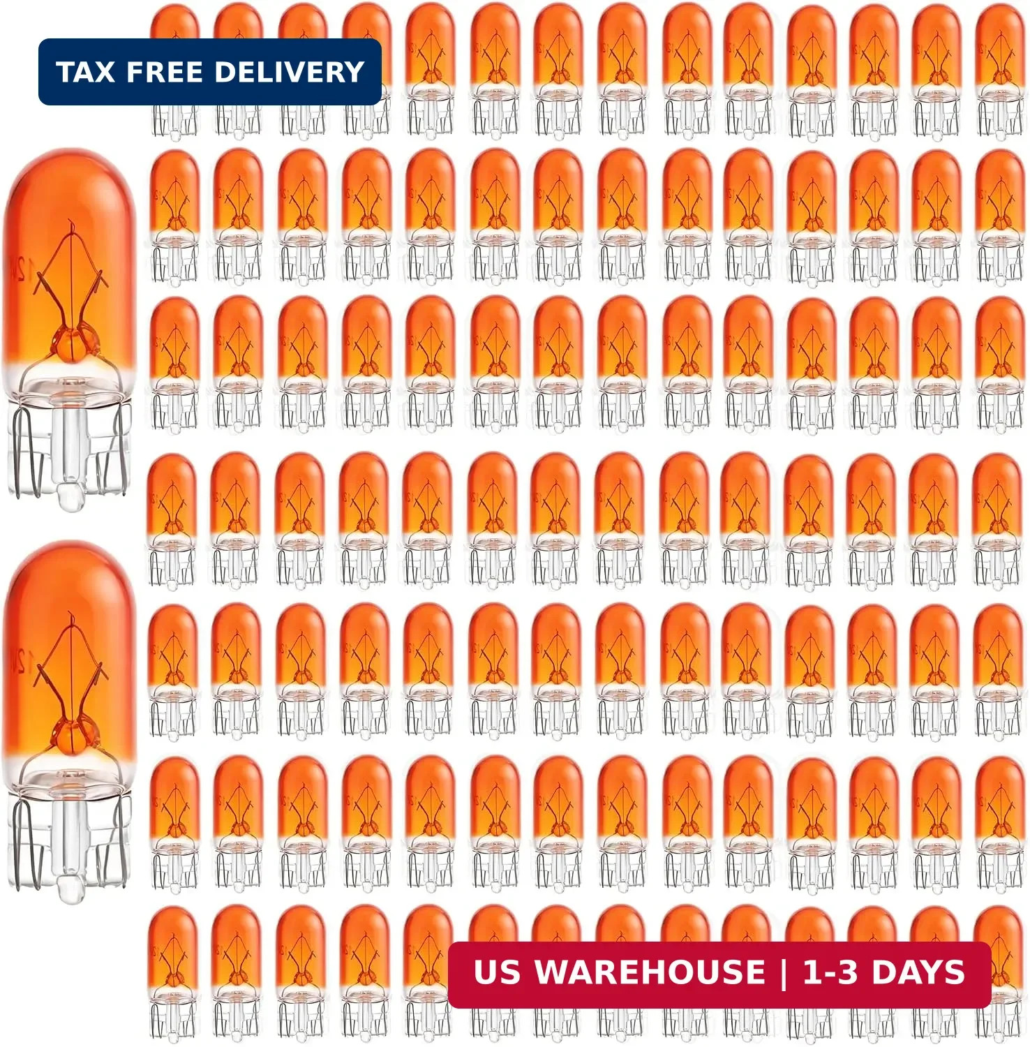 100 Pack 194A 194NA Bulb,T10 2825 168 158 12961 WY5W Auto Side Marker Light Bulb