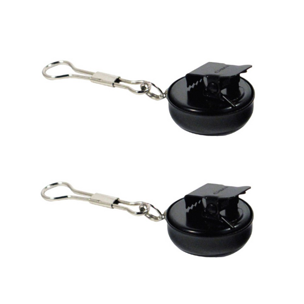 2 Pc Mini Retractable Pull Reel Key Chain Clip On Key ID Badge Holder 1″ Black