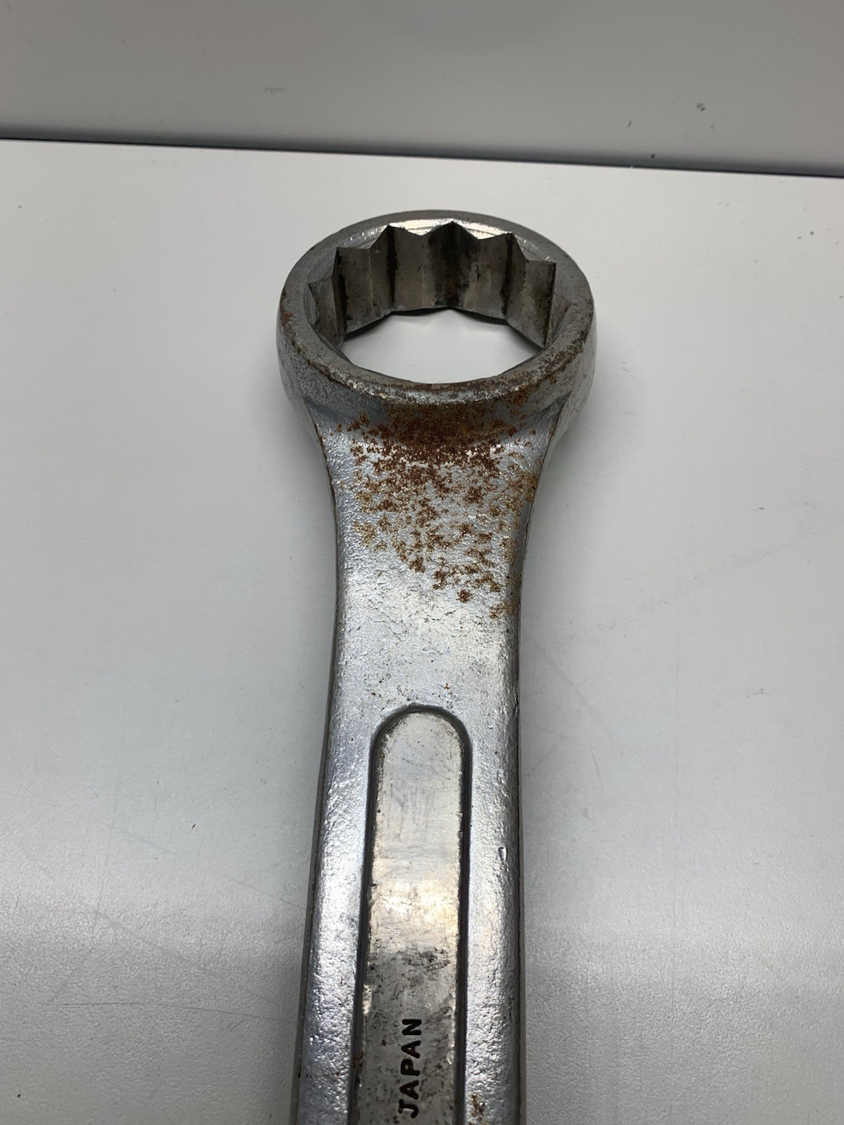 Huge Vintage Asahi 2-1/8” Combination Open End Wrench Japan 12 Point H-28