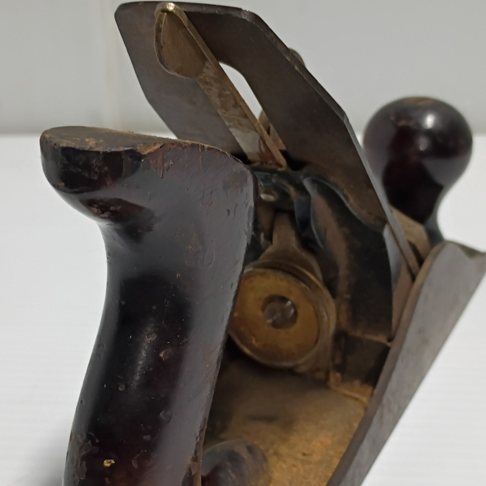 Stanley Bailey Vintage Original Metal Woodworking Hand Plane Wood Handle
