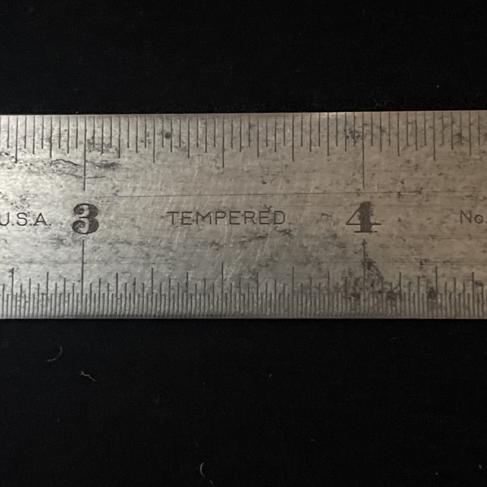 Vintage Union Tool Company Orange Mass 6″ Tempered Steel Ruler No. 4