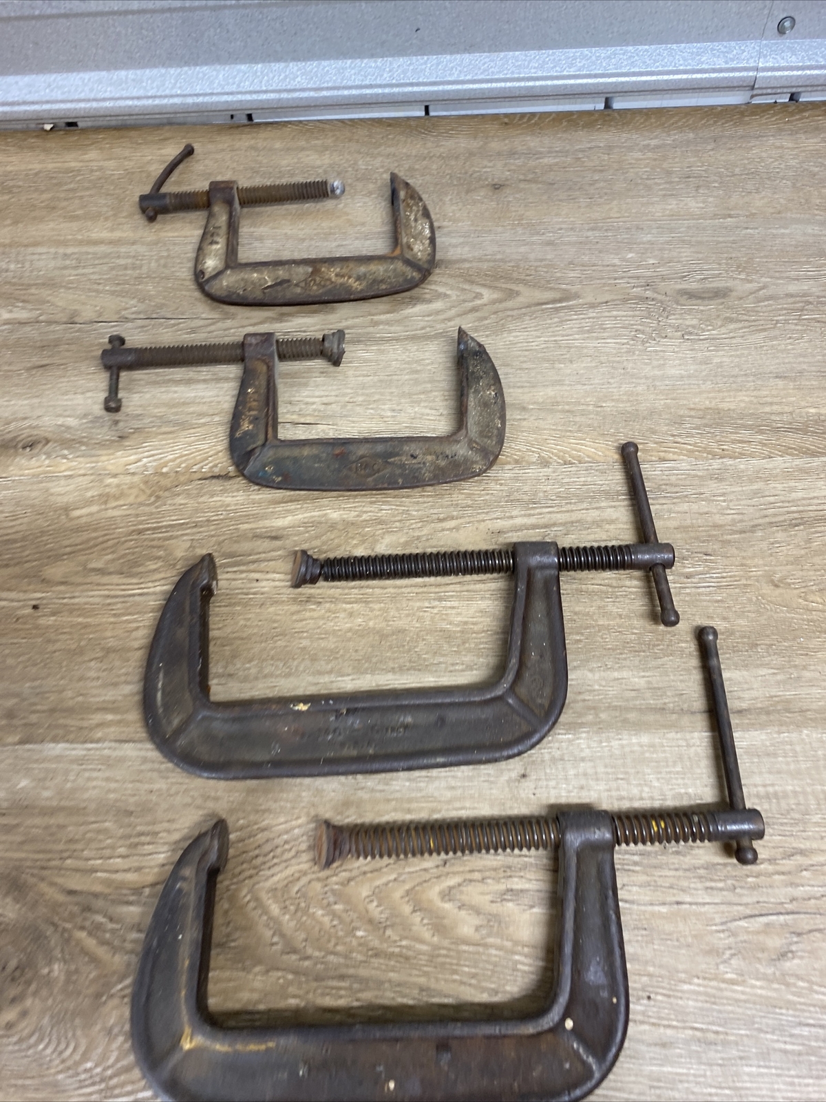 4 lot Vintage Brink & Cotton C-Clamp 6 in. Ductile Iron #146 -6” x2 # 144 x2 lot
