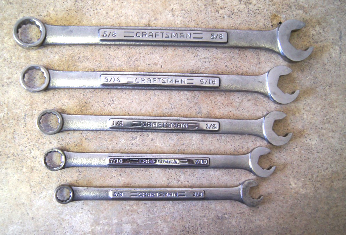 5 Vintage Craftsman Speed Wrenches 3/8-5/8