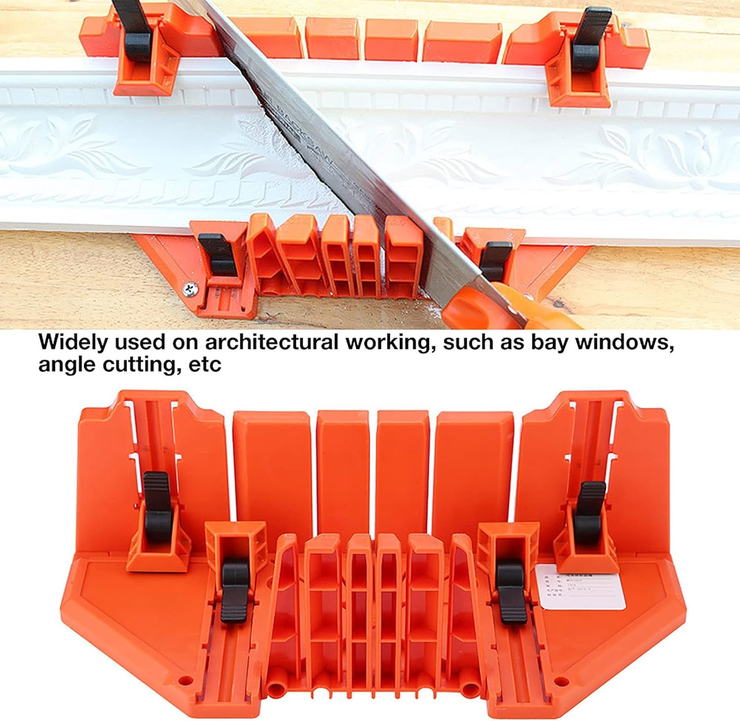 Plastic Mitre Box Pruning Saw Wood Cutting Hand Saw Hardware 14inch With Clamp