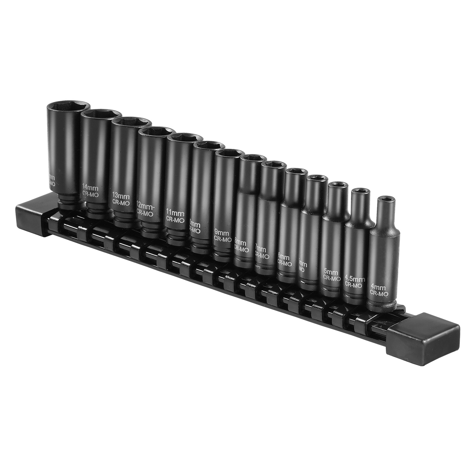 Impact Sockets Set 14pcs 6-Point 1/4″ Drive Bit Ratchet Tool Kit Case