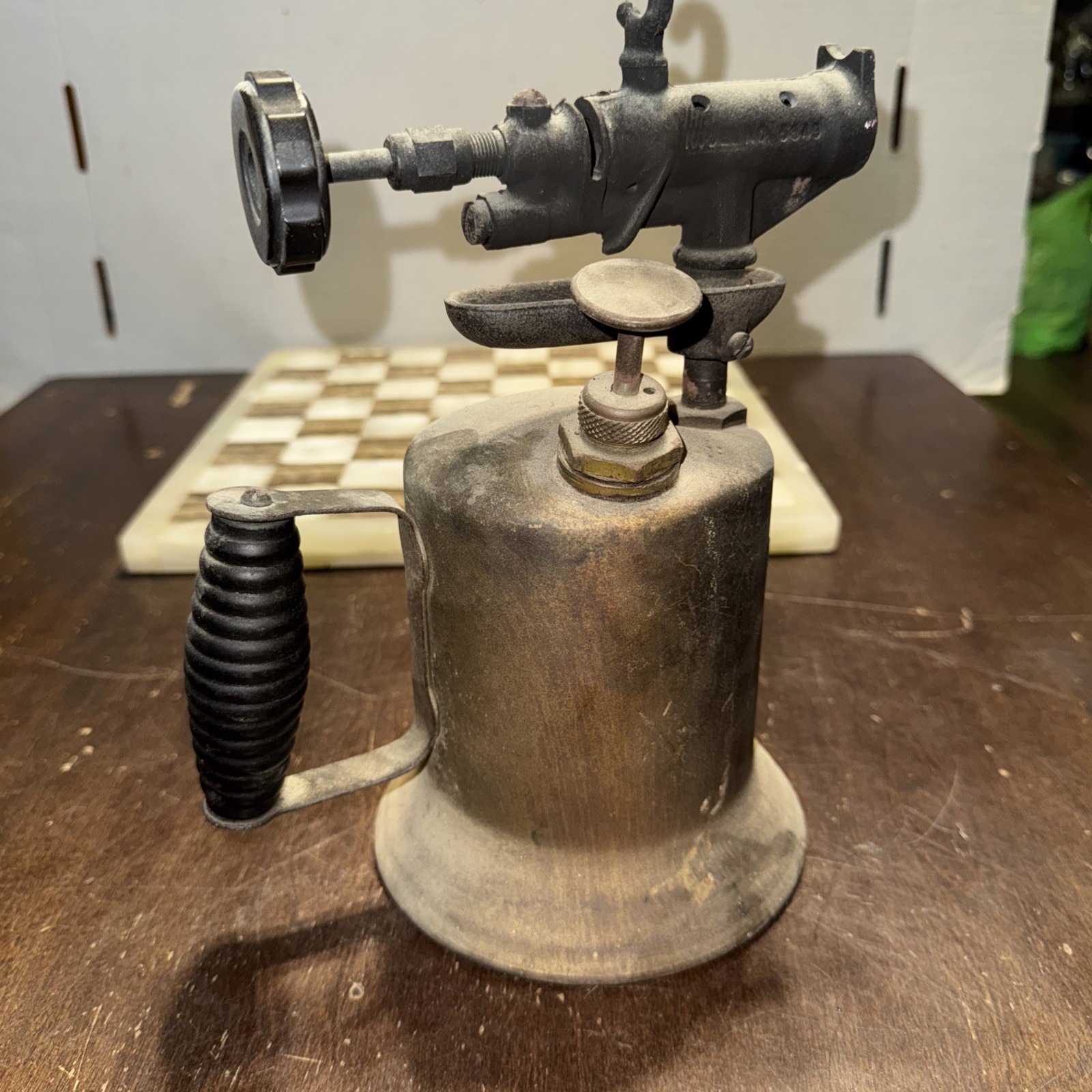 Antique Brass Blow Torch Welding Soldering Gas Tool Vintage Untested #249-5549