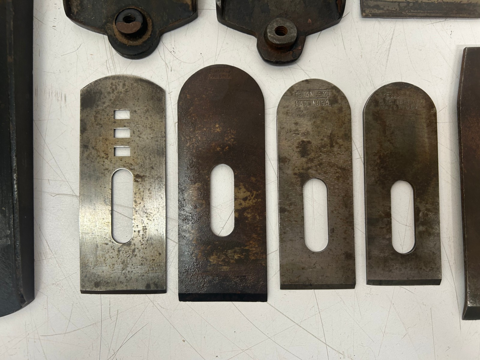 Lot Assorted Vtg Woodworking Plane Hand Tool Parts Bases Blades KK4 Stanley AsIs