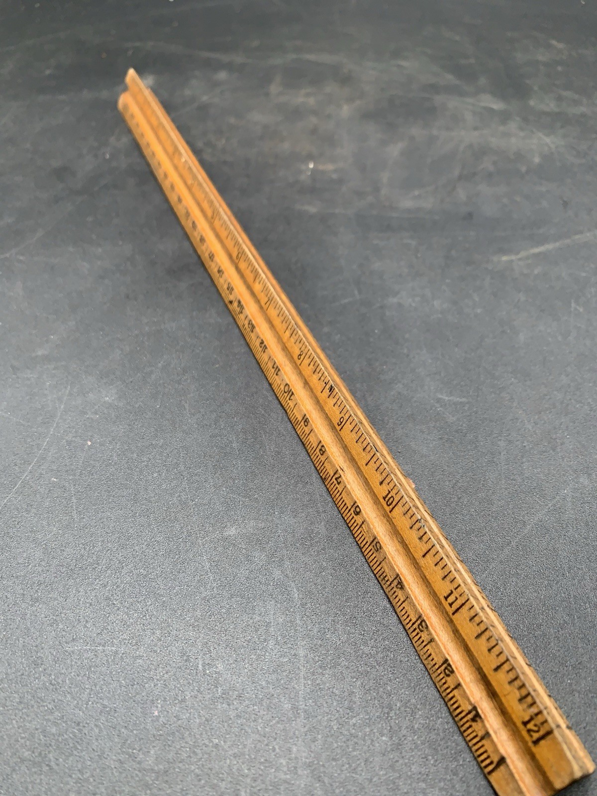 VTG Triangular Boxwood Scale Ruler 12” L X 3/4”w