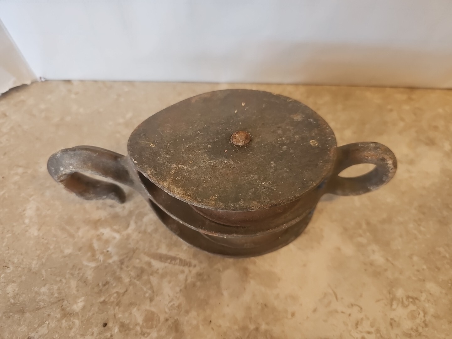 Large double hook 8×2-1/2 pulley galvanized 3-1/2 pulley 3/4 grove