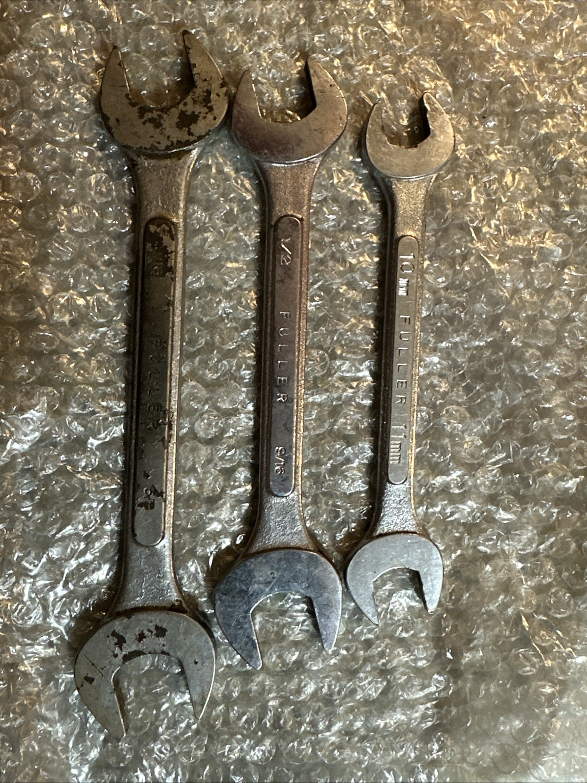 3 lot Vintage Fuller Open Ended Wrench 10mm – 1/2×9/16 – 9/16×5/8 Made In Japan