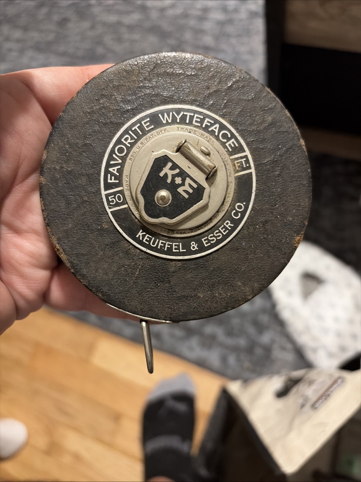 Vintage K&E 50 Ft Metal Tape Measure KEUFFEL & ESSER ‘Favorite Wytface’