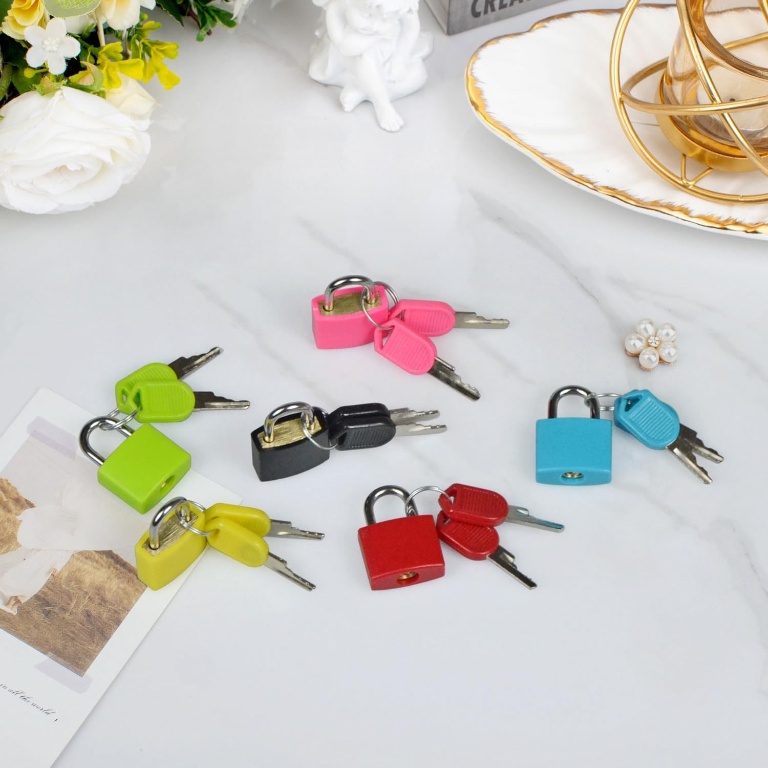 2 Pcs Suitcase Locks with Keys, Multicolor Mini Padlock with Key for Suitcase…