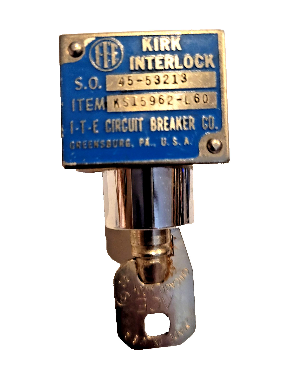 Kirk Key Interlocks, 1 ITE45-42419, SO KS 15728L3 & 2 ITE 45-53213, SO KS 15962