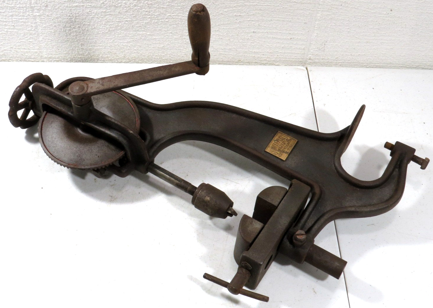 Antique Goodell-Pratt Toolsmith Table Mount Drill Press with Vise USA