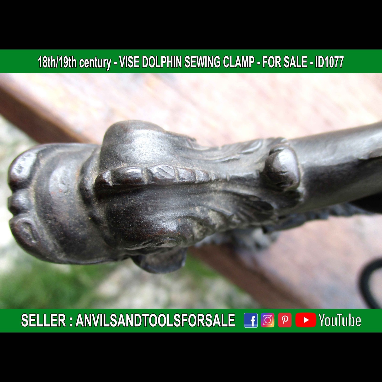 18th/19th century – VISE DOLPHIN SEWING CLAMP – ID1077