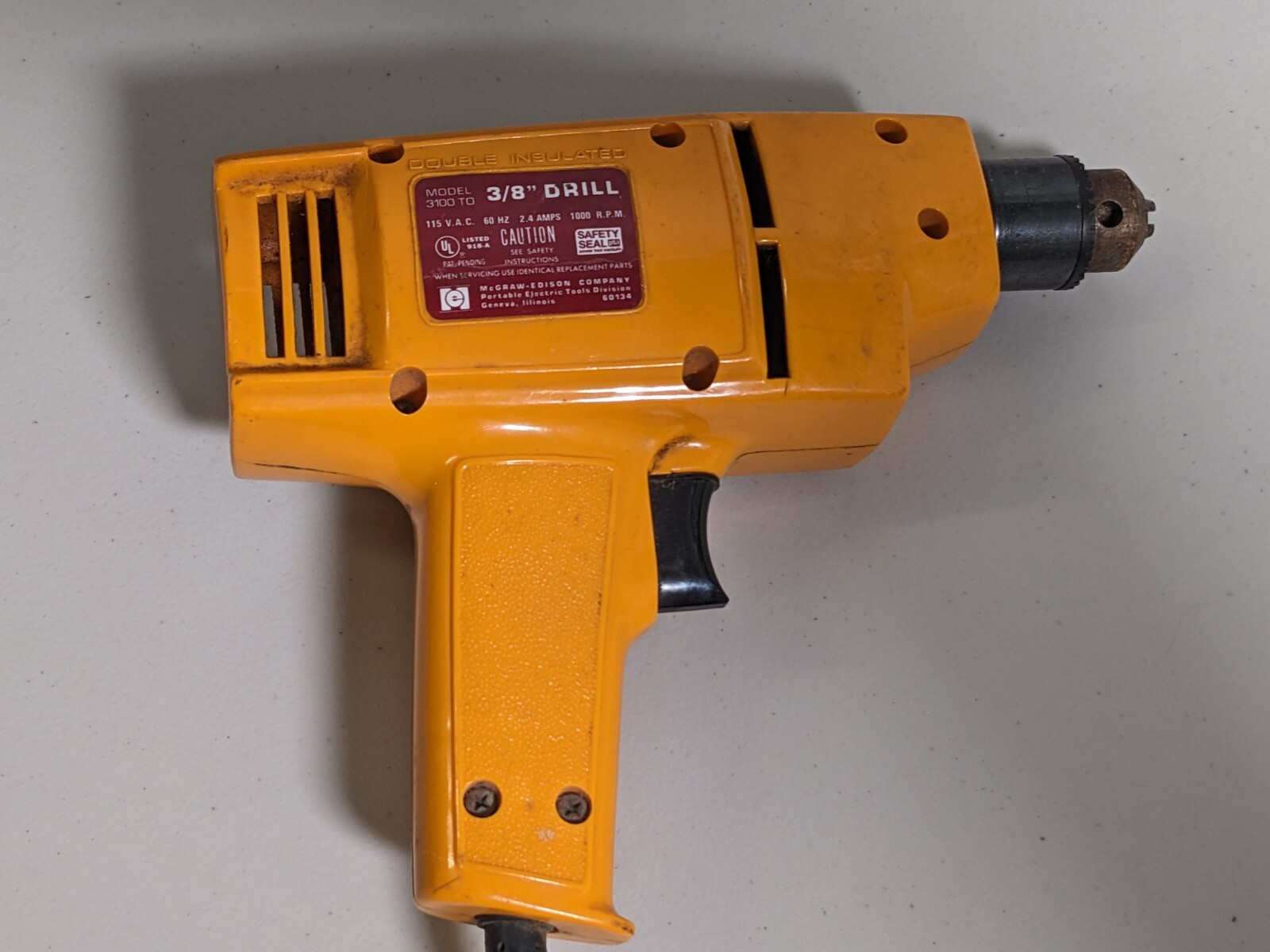 McGraw-Edison 3/8” Corded Power House Drill Model: 3000 TO