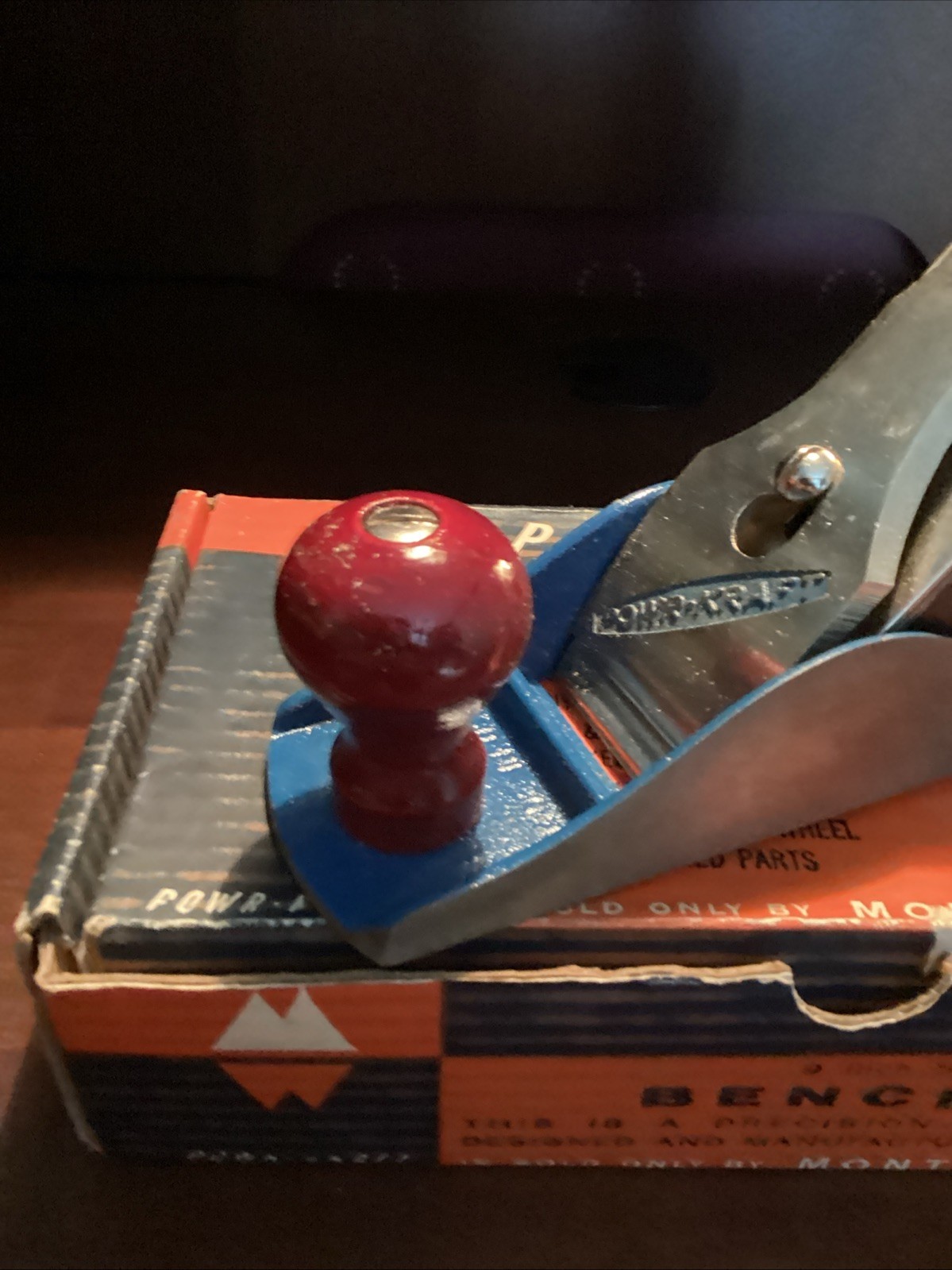 PowrKraft By Montgomery Ward 9” Bench Plane Excellent Cond. W/ OB Still Sharp!