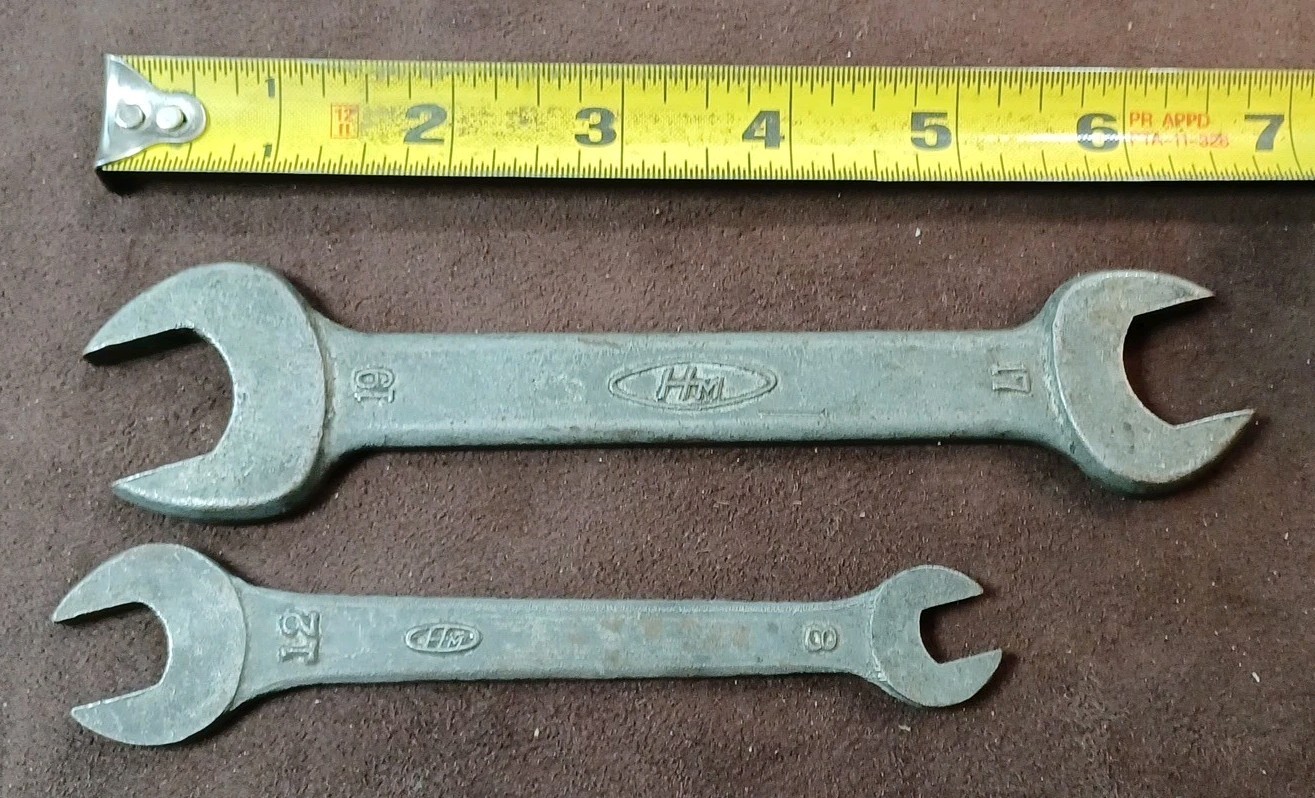 Vintage 2 HM Open Face MM Wrenches 8mm, 12mm, And 17mm, 19mm