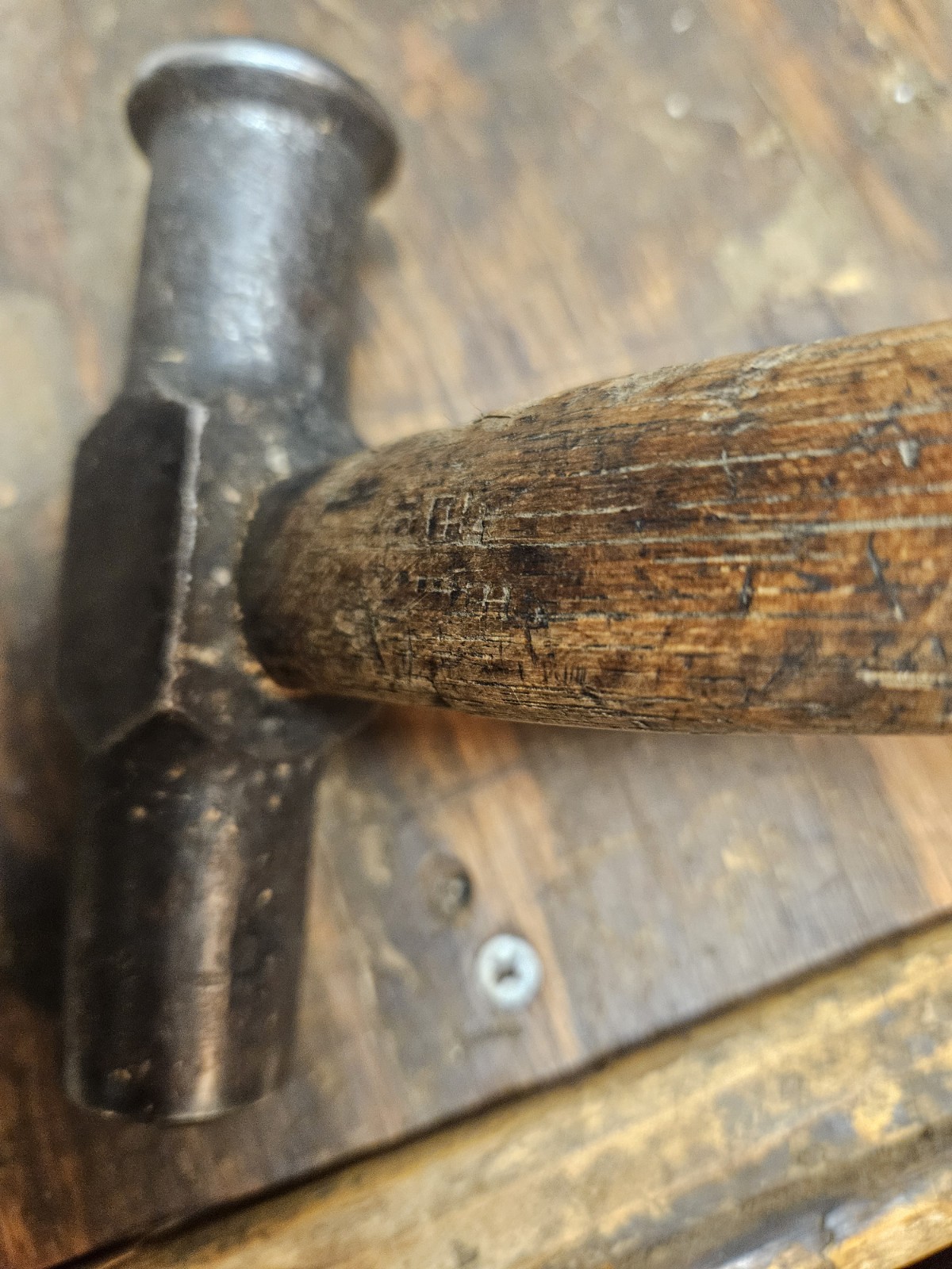 Antique RAISING HAMMER w/ORIGINAL HANDLE-TINSMITH-FORMING-PLANISHING-ANTIQUE