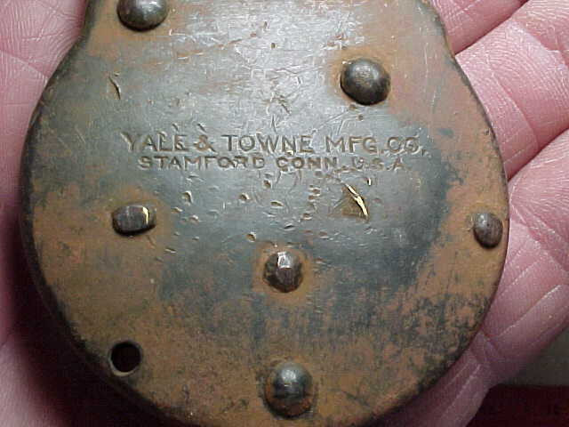 Antique brass Santa FeRR padlock -New Mexico metal detecting find