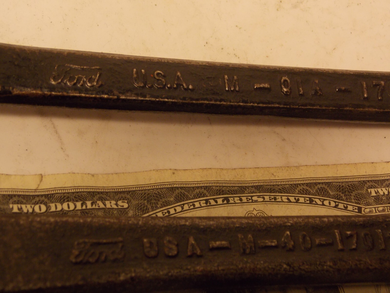 Vintage Ford USA-M-01A-17017 B Box End Wrench USA-M-40-17017 Spark Plug HeadBolt