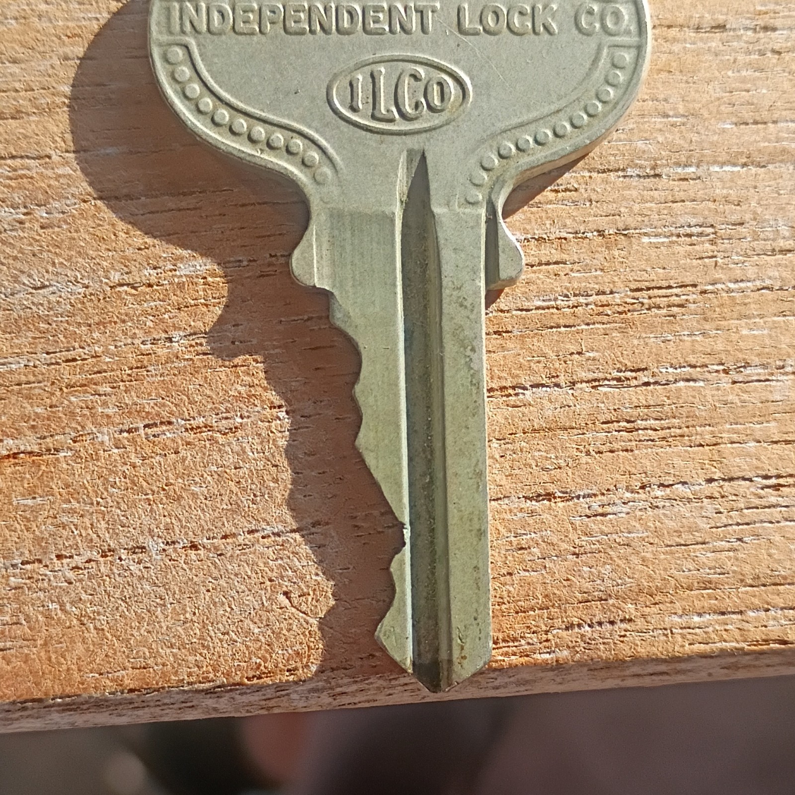 Vintage Key ILCO Independent Lock Co Brass Fitchburg Mass. made in U.S.A 1054 KD