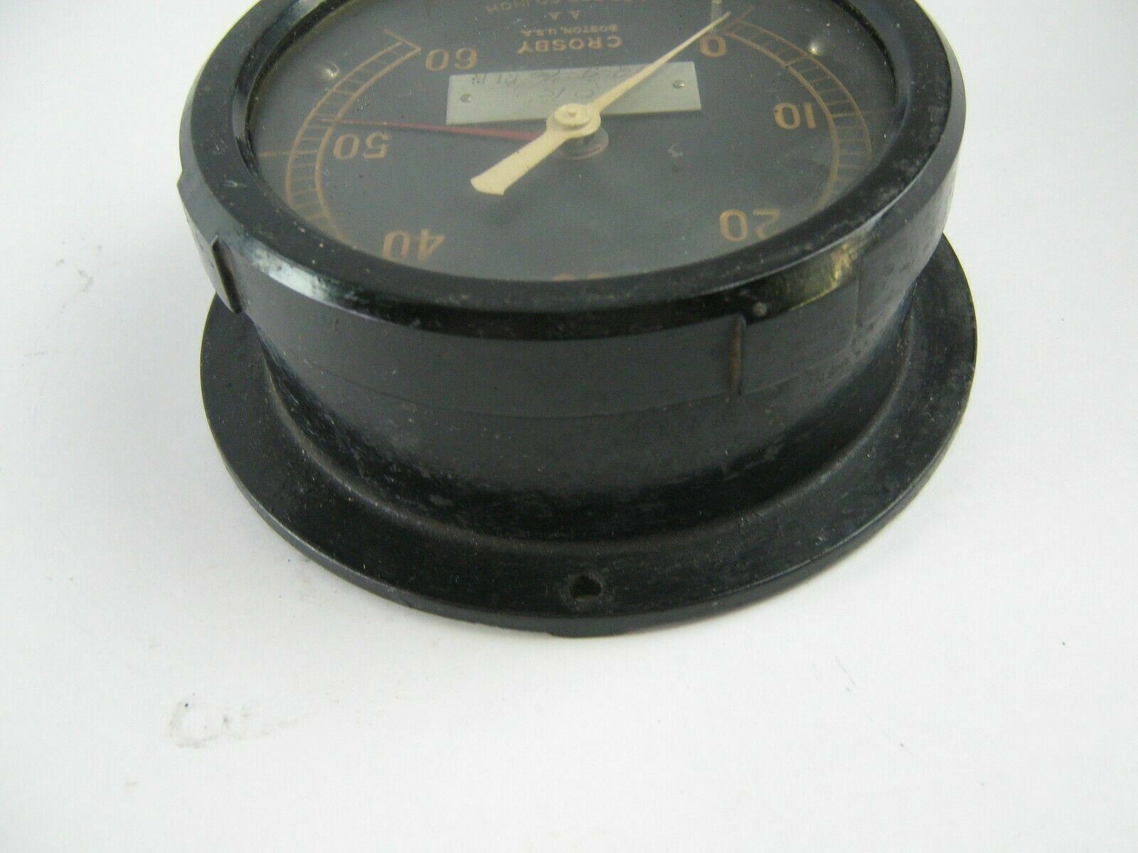 Vintage 5 1/8″ Crosby Steam Gauge & Valve Co Boston 60 PSI PHENOLIC PLASTIC