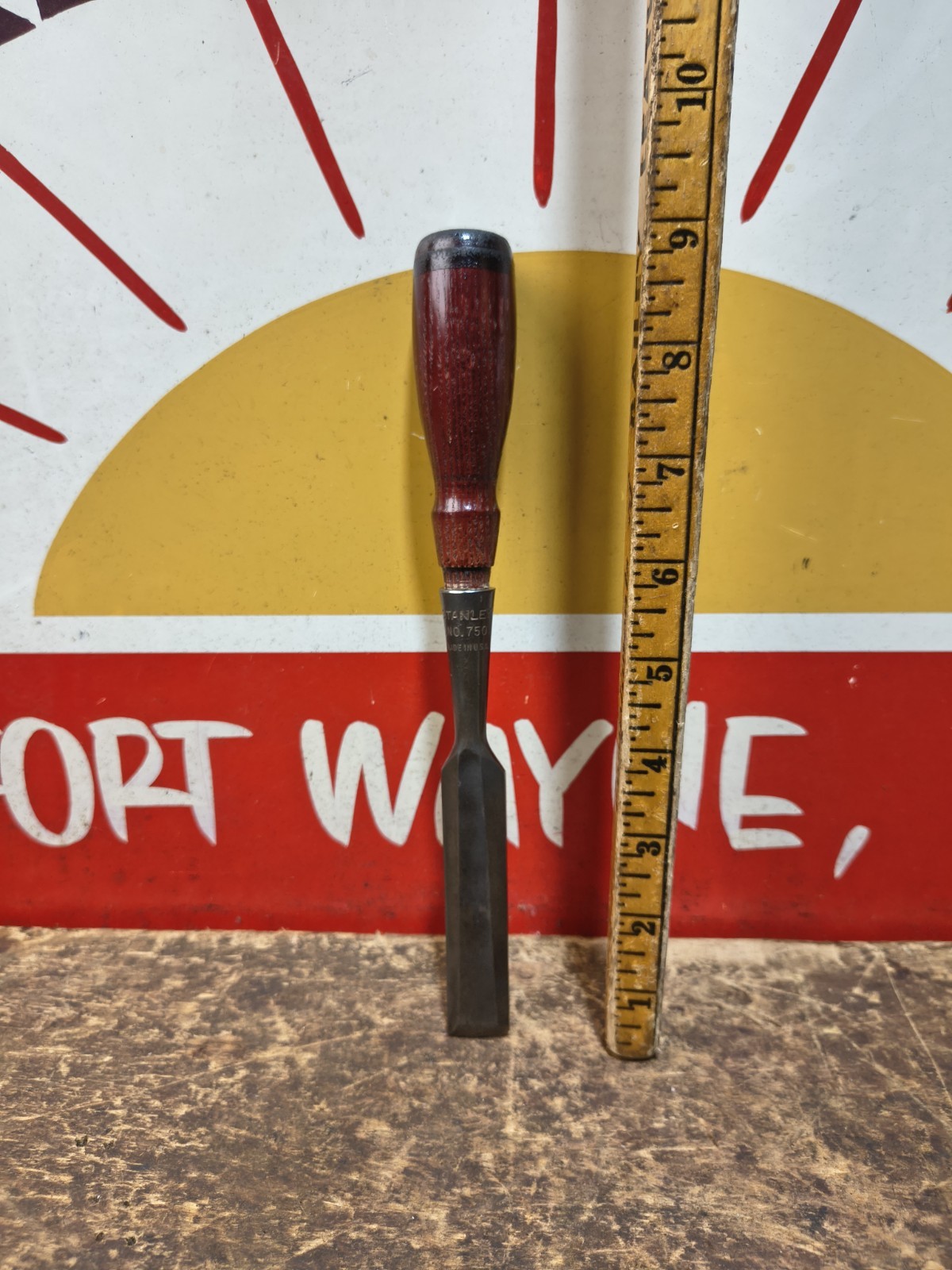 Vintage Stanley 3/4″ Chisel 750 Bevel Edge Wood Handle Socket Chisel