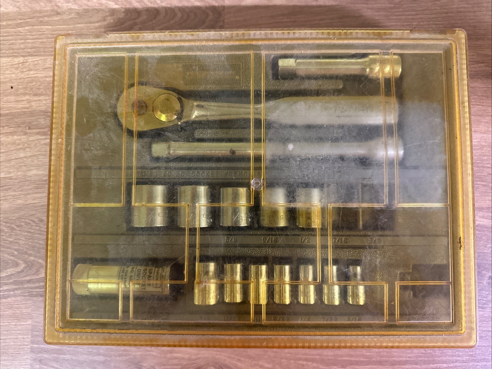 Vintage Sears Craftsman 20 Piece Socket Wrench Set 1/4-3/8 drive Missing Pieces