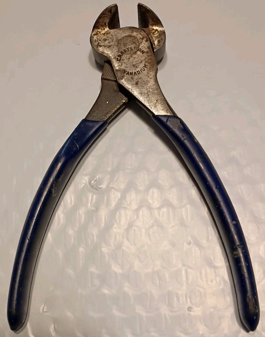 Vintage Craftsman Vanadium End Cutting Pliers USA Forged Blacksmith Nippers Rare