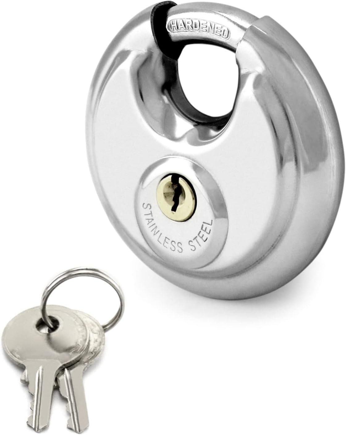 Disc Locks, 2 Pack Heavy Duty Steel Keyed Padlock Disc Storage Locks for Storage