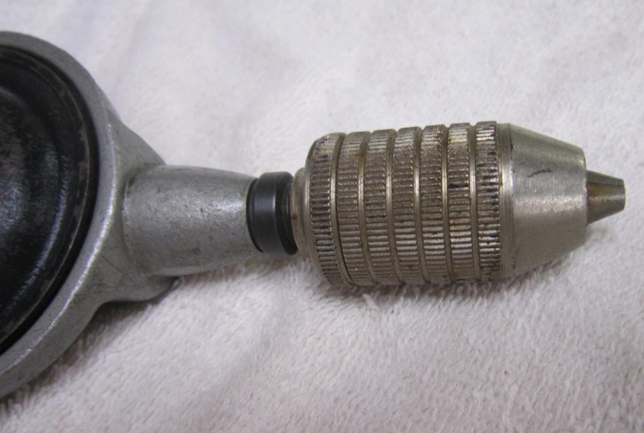 VINTAGE ANTIQUE STANLEY BELL SYSTEM B EGG BEATER HAND DRILL-HARDWOOD HANDLE